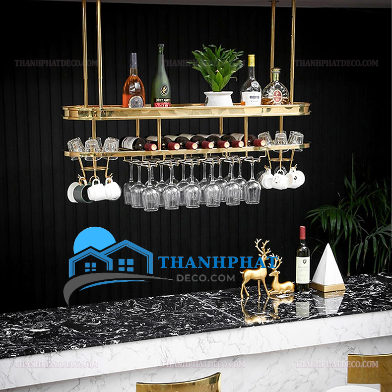 Kệ Treo Ly Rượu Vang Quầy Bar Kệ Treo Ly Rượu Vang Quầy Bar