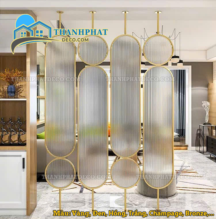 Vách Ngăn Inox Khung Kính Sọc Vách Ngăn Inox Khung Kính Sọc