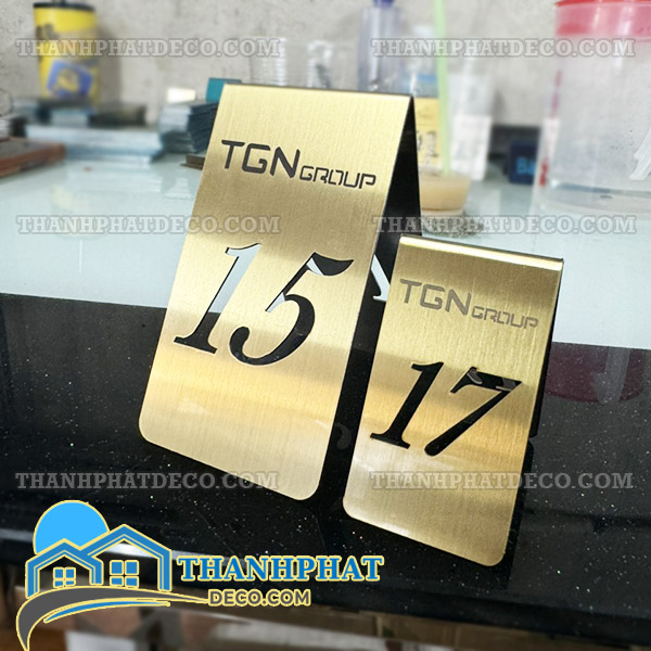 Thẻ Đánh Số Bàn Inox Thẻ Đánh Số Bàn Cafe Coffee