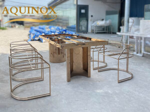 Gia công bàn ăn inox mạ pvd